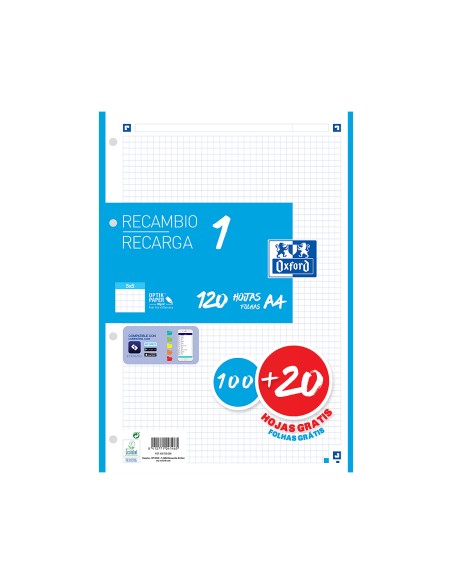 400158058 papel de cuaderno 210 x 297 mm (A4) 120 hojas