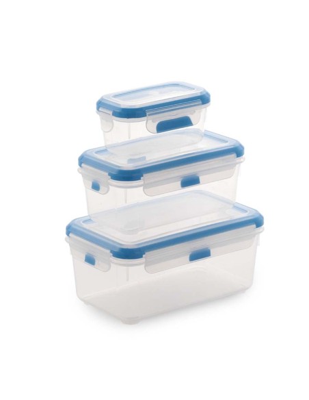 Super Lock Rectangular Contenedor Azul, Translúcido 3 pieza(s)