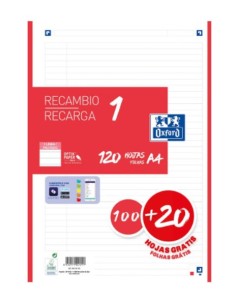 400158166 papel de cuaderno 210 x 297 mm (A4) 120 hojas