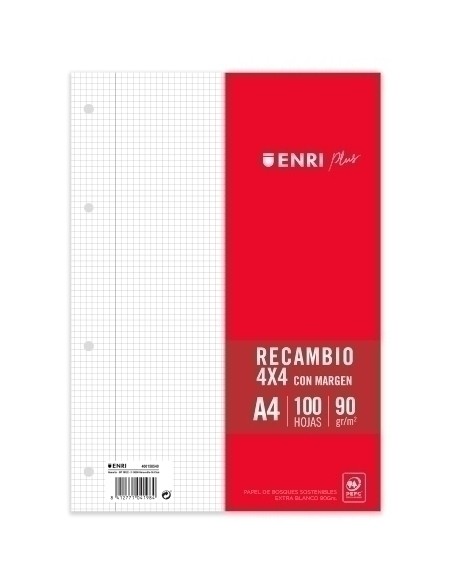 RECAMBIO 100H ENRI A4 4X4 C/MG 90GR