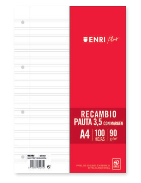 400158921 papel de cuaderno 210 x 297 mm (A4) 100 hojas