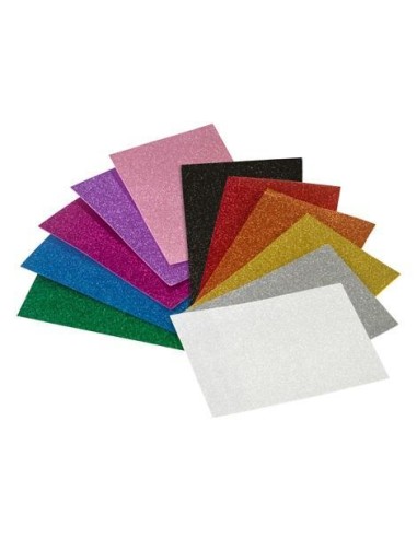 PACK 3 LAMINAS GOMA EVA PURPURINA PLATA 20X30 CM