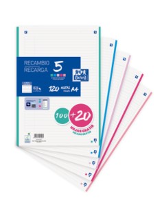 400159876 papel de cuaderno 210 x 297 mm (A4) 120 hojas