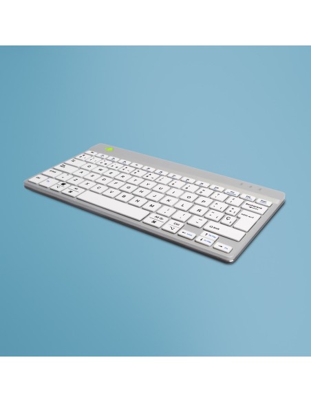 Teclado ergonómico R-Go Compact Break, teclado compacto con software de pausa, QWERTY (ES), bluetooth, blanco Teclado ergonómico R-Go Compact Break, teclado compacto con software de pausa, QWERTY (ES), bluetooth, blanco