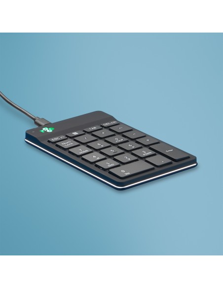Teclado numérico R-Go Numpad Break, teclado numérico ergonómico con software de pausa, con cable, negro