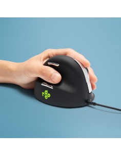 Ratón ergonómico R-Go HE Break con software de pausa, mediano (tamaño de mano 165-185 mm), zurdo, cableado, negro