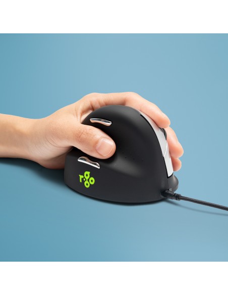 Ratón ergonómico R-Go HE Break con software de pausa, mediano (tamaño de mano 165-185 mm), zurdo, cableado, negro Ratón ergonómico R-Go HE Break con software de pausa, mediano (tamaño de mano 165-185 mm), zurdo, cableado, negro