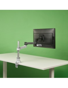 Brazo de monitor R-Go Zepher Single, para un monitor, ajustable, capacidad de carga de 0-8 Kg, 100% circular, negro