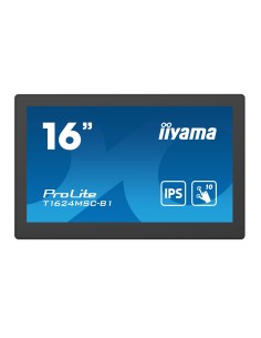 T1624MSC-B1 pantalla de señalización Panel plano interactivo 39,6 cm (15.6") LCD 450 cd / m² Full HD Negro Pantalla táctil 24/7