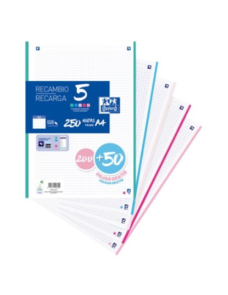 400173020 papel de cuaderno 210 x 297 mm (A4) 250 hojas