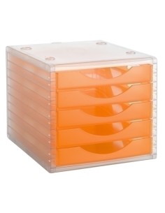 MODULO 5 CAJONES CRISTAL/NARANJA