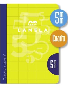 LIBRETA A5 50H 70G CUADROVIA 5MM COLORES SURTIDOS