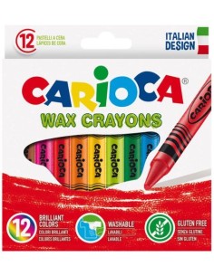 Estuche 12 ceras pastel wax crayons carioca