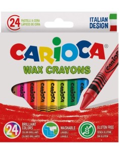 ESTUCHE 24 CERAS PASTEL WAX CRAYONS CARIOCA