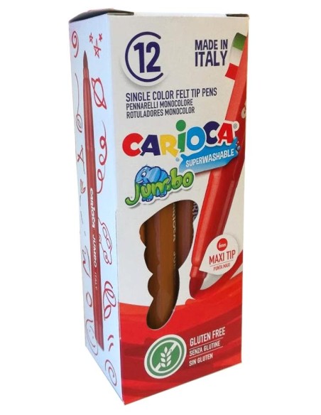 CARIOCA ROTULADOR JUMBO PUNTA MAXI MARRÓN - CAJA DE 12
