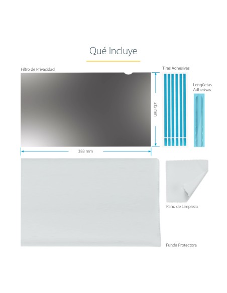 Filtro de Privacidad de 17,3 Pulgadas 16:9 para Portátil - Pantalla de Privacidad Protector Anti Brillo para Portátil - Anti Lu