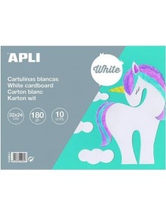 BLOC MANUALIDADES 10 CARTULINAS BLANCAS 32X24CM 170G