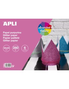 BLOC MANUALIDADES 6H PAPEL PURPURINA 32X24 280G