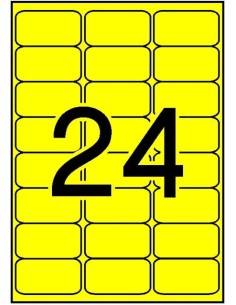 C 20 HOJAS ETIQUETAS COLOR AMARILLO FLUOR 64X339 CM