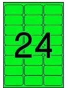 C 20 HOJAS ETIQUETAS COLOR VERDE FLUOR 64X339 CM