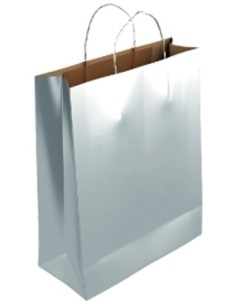 BOLSA PAPEL KRAFT LISO 40x46 PLATA P/25