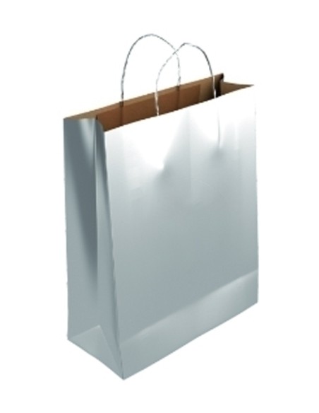 BOLSA PAPEL KRAFT LISO 40x46 PLATA C/200