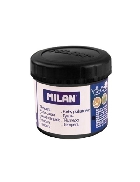TEMPERA MILAN 40 ml NEGRO - Pack de 6 unidades