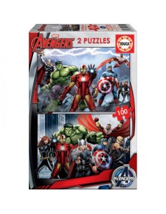 2x100Marvel avengers assemble 2 puzzles 100 pzas