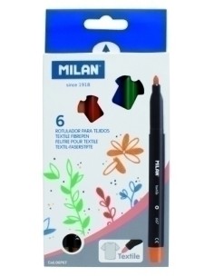 MARCADOR TEXTIL MILAN ESTUCHE de 6 - Pack de 6 unidades
