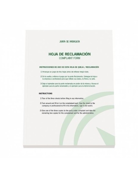 DOHE LIBRO DE RECLAMACIONES COMUNIDAD ANDALUCIA 2022 -5UD-