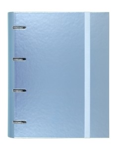 CARCHIVO CARPEBLOCK METAL CARPETA CARTÓN FORRADO PLASTIFICADO A4 ANILLAS MIXTAS 4X35MM C/RECAMBIO 100H 4X4 AZUL