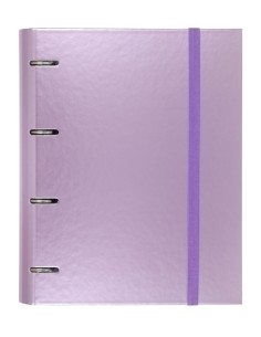 CARCHIVO CARPEBLOCK METAL CARPETA CARTÓN FORRADO PLASTIFICADO A4 ANILLAS MIXTAS 4X35MM C/RECAMBIO 100H 4X4 MALVA