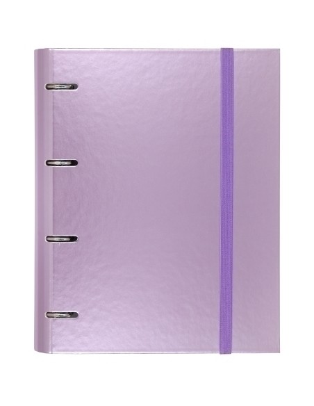 CARCHIVO CARPEBLOCK METAL CARPETA CARTÓN FORRADO PLASTIFICADO A4 ANILLAS MIXTAS 4X35MM C/RECAMBIO 100H 4X4 MALVA
