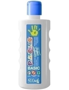 PINTURA DEDOS PLAYCOLOR 500 ml BLANCO - Pack de 6 unidades