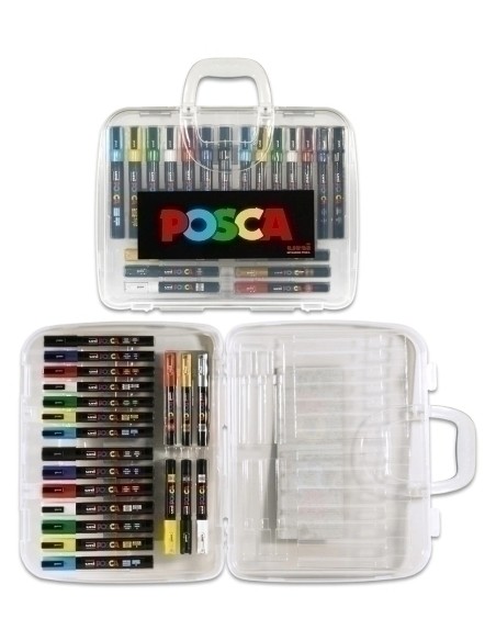 POSCA MARCADORES DE PINTURA NO PERMANENTE PUNTA CÓNICA MALETÍN 20 C/SURTIDOS