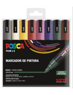 EST. 8 ROTULADORES UNI-BALL POSCA PC5M OSCUROS