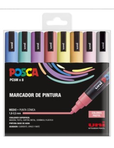 ESTUCHE 8 UDS. PC-5M PASTEL POSCA 182634810