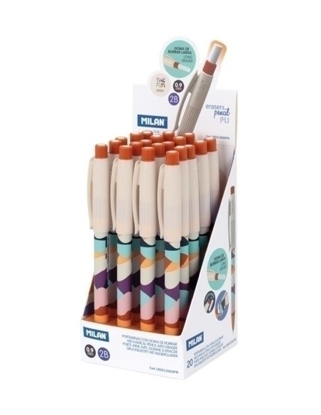 MILAN PORTAMINAS PL1 SERIE THE GUN 0,9MM 2B CAJA EXPOSITORA 20 C/SURTIDOS