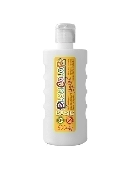 BOTE ERG. TEMPERA LIQ. PLAYCOLOR 500ML BLANCO