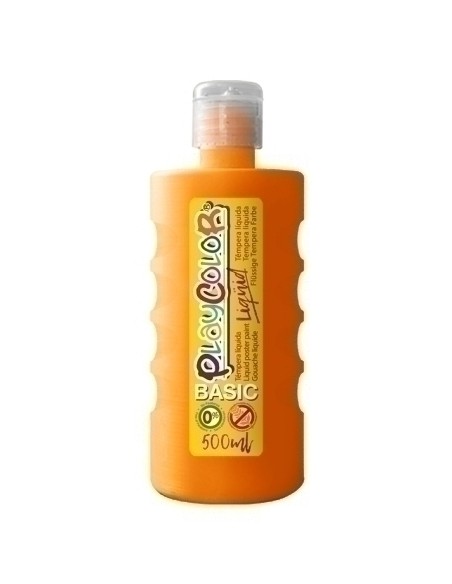TEMPERA PLAYCOLOR LIQ. 500 ml NARANJA - Pack de 6 unidades