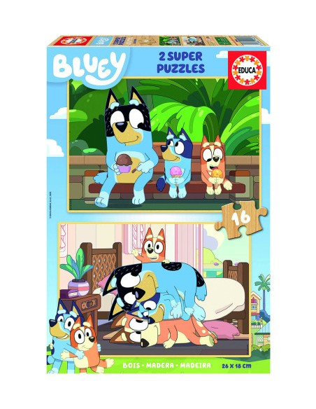 PUZZLE EDUCA BLUEY 2X16 PZ.  MADERA 19406