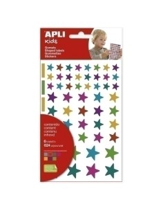APLI GOMETS ESTRELLAS REMOVIBLES MULTICOLOR 624U 6 HOJAS C/SURTIDOS