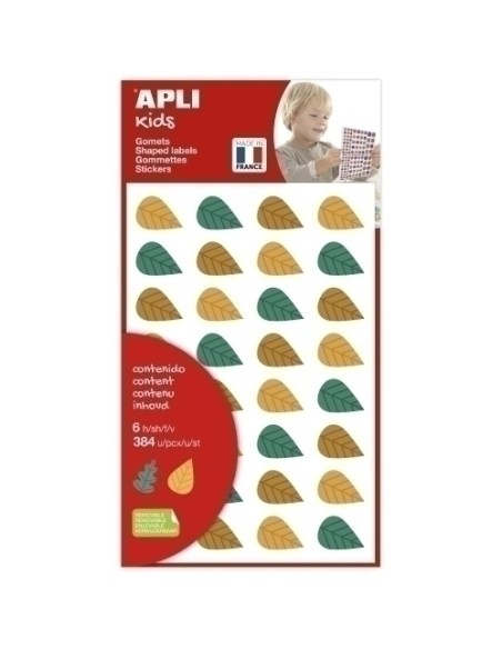 APLI GOMETS HOJAS DE ÁRBOLES REMOVIBLES 384U 6 HOJAS C/SURTIDOS
