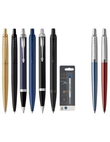PARKER LOTE DE 8 BOLÍGRAFOS + 12 RECAMBIOS + 10 BOLSAS SURTIDOS