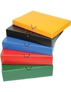 MARIOLA CAJA PROYECTO ARMADA CIERRE C/GOMA LOMO FIJO 5CM CARTÓN GOFRADO S/MALLORCA NEGRO