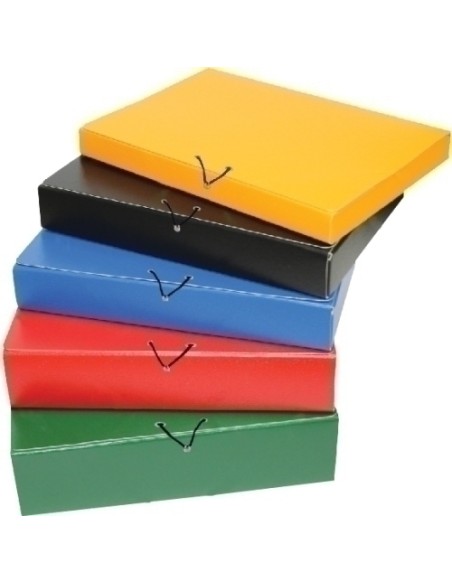 MARIOLA CAJA PROYECTO ARMADA CIERRE C/GOMA LOMO FIJO 5CM CARTÓN GOFRADO S/MALLORCA NEGRO