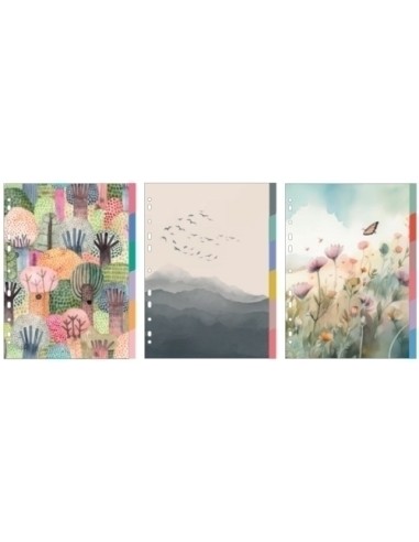 SEPARADORES SENFORT CART. DECO. A4 6PEST - Pack de 12 unidades