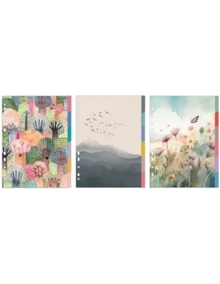 SEPARADORES SENFORT CART. DECO. A4 6PEST - Pack de 12 unidades