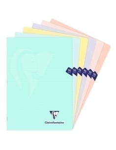 LIBRETA CLAIRE. PP A4 48 HJS.HRZ PASTEL - Pack de 10 unidades