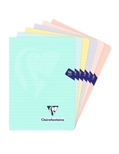 LIBRETA CLAIRE. PP A5 48 HJS.HRZ PASTEL - Pack de 10 unidades